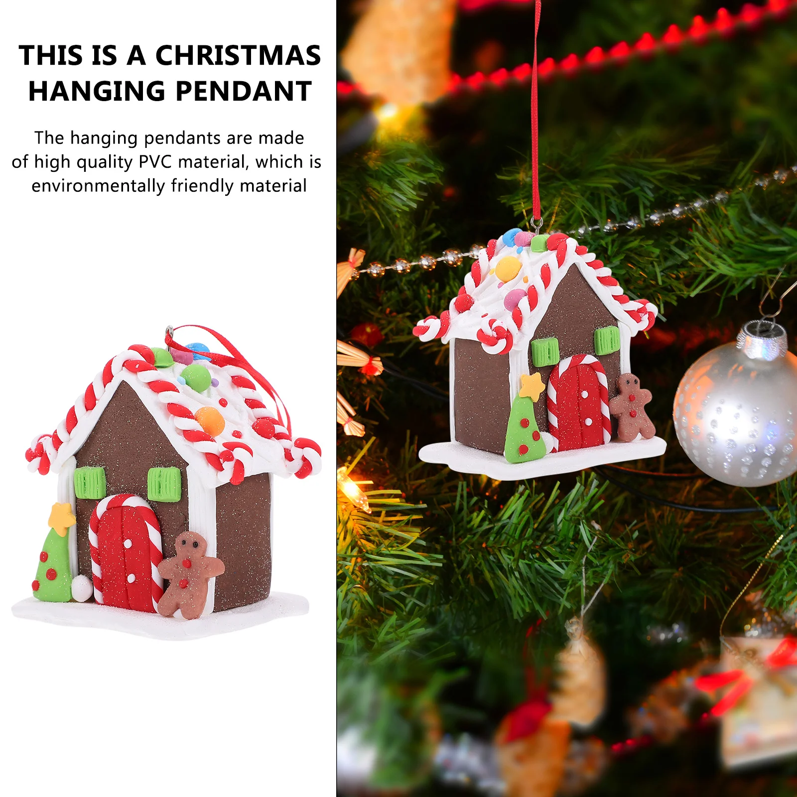 

1Pcs Xmas Hanging Ornament Shaped Pendant Polymer Clay Christmas Tree Adornment Small Delicate Christmas Party Decor