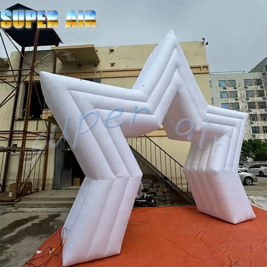 Diseño especial, arco inflable gigante con forma de estrella, estrellas de soplado de aire, decoración de entrada, arco, club nocturno, accesorios de decoración para eventos