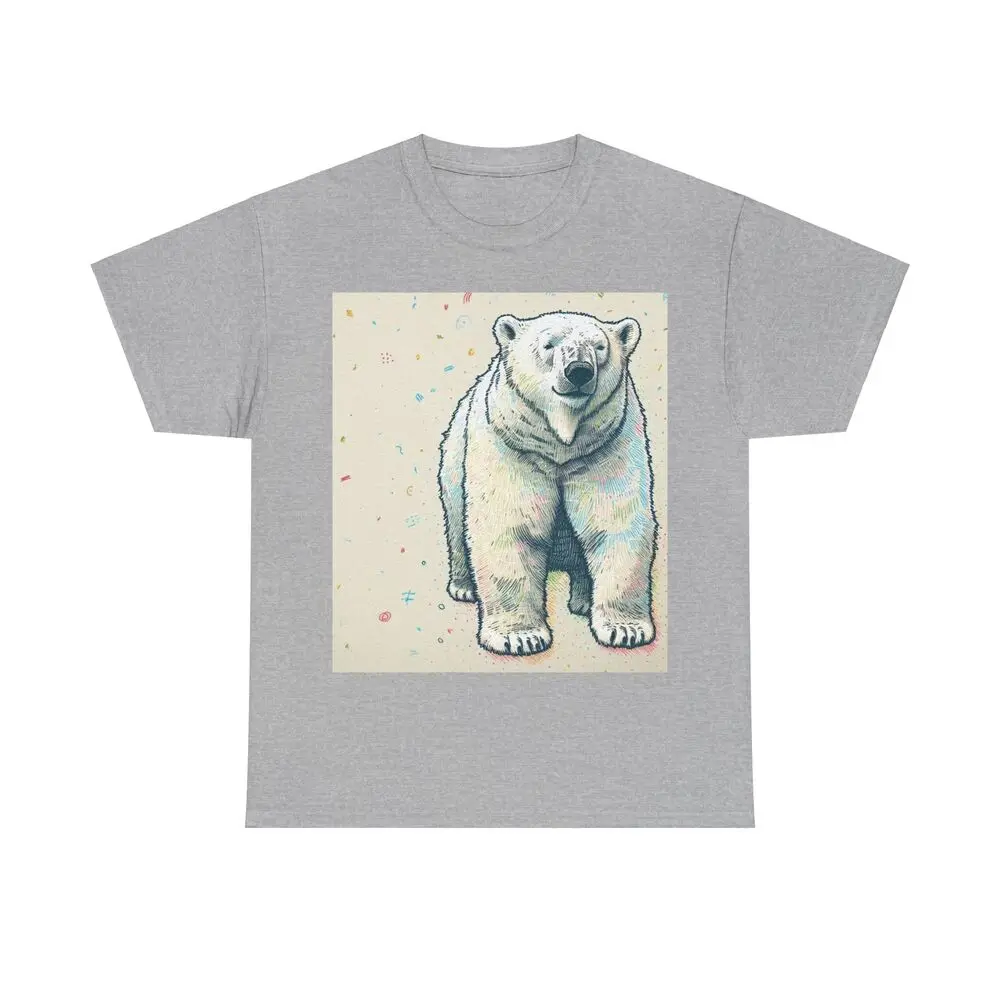 Polar Bear Flatlay View Scribbled Style For Men Clothing Women Tees High Quality 100%Cotton Short Sleeve