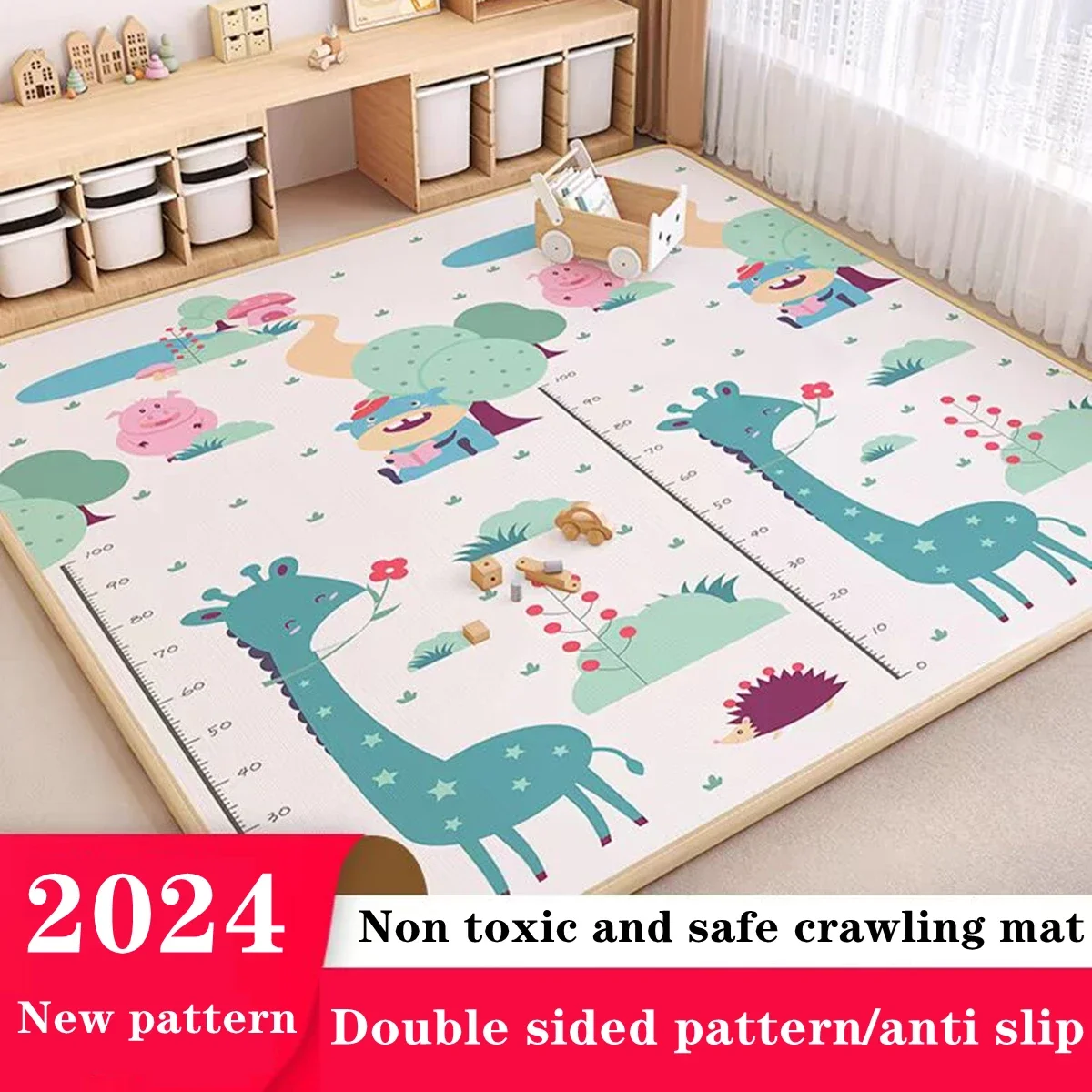 200x180cm Thick 1cm Giraffe Lion Baby Play Mat Puzzle Children\'s Mat Baby Climbing Pad Kids Rug Baby Game Mats Toys for Children