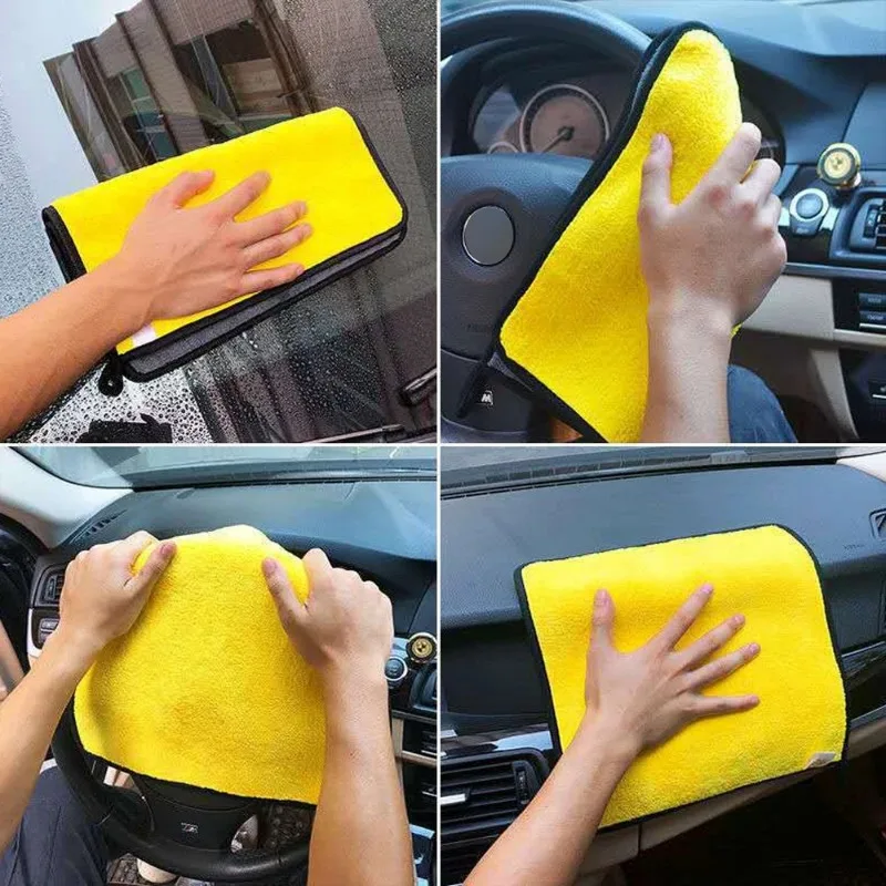 1-5Pcs Microfiber Towel Car Microfiber Cloth Wash Towel Microfiber Cleaning Cloth Absorbent Car Wash Drying Towel Auto Detailing