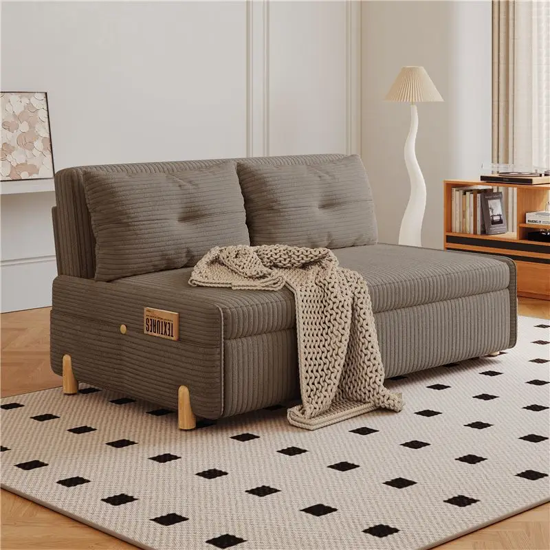 New folding dual-purpose sofa bed double small apartment multi-functional living room study balcony retractable sofa