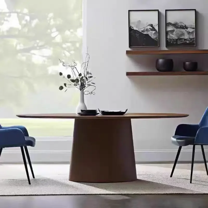 Nordic solid wood flying saucer dining table oval Italian all solid wood special-shaped front desk high-end dining table