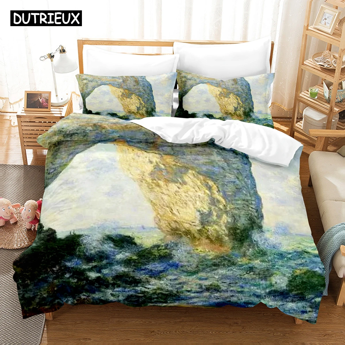 3D Printed Monet Art Bedding Set Down Quilt Cover With Pillowcase Double SIngle King