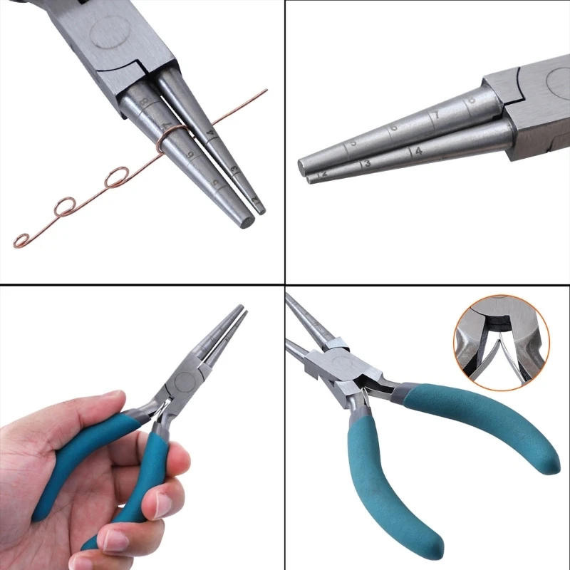 Pinza per avvolgimento filo doppio tondo/doppia da 6 pollici con gioielli fai da te in