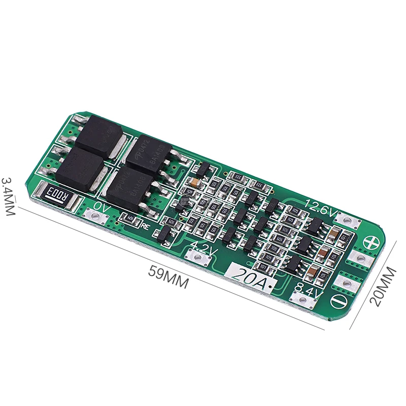 3S 20A 18650 Li-ion Lithium Battery Charger Module Li-ion Lithium Battery Charging Protection Module Over-Discharge/Over-Current