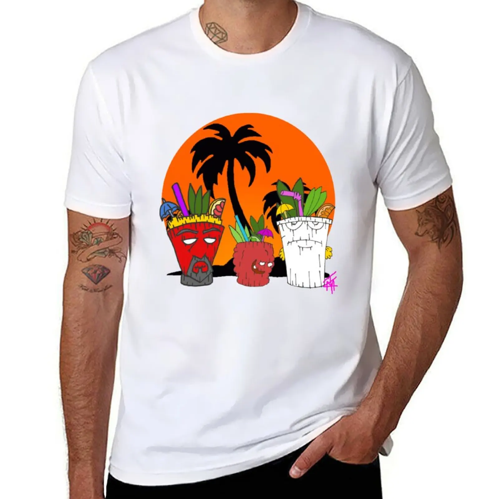 

Aqua teen hunger force tiki10 T-Shirt blue lock new edition quick-drying funny meme t-shirts t shirt for men