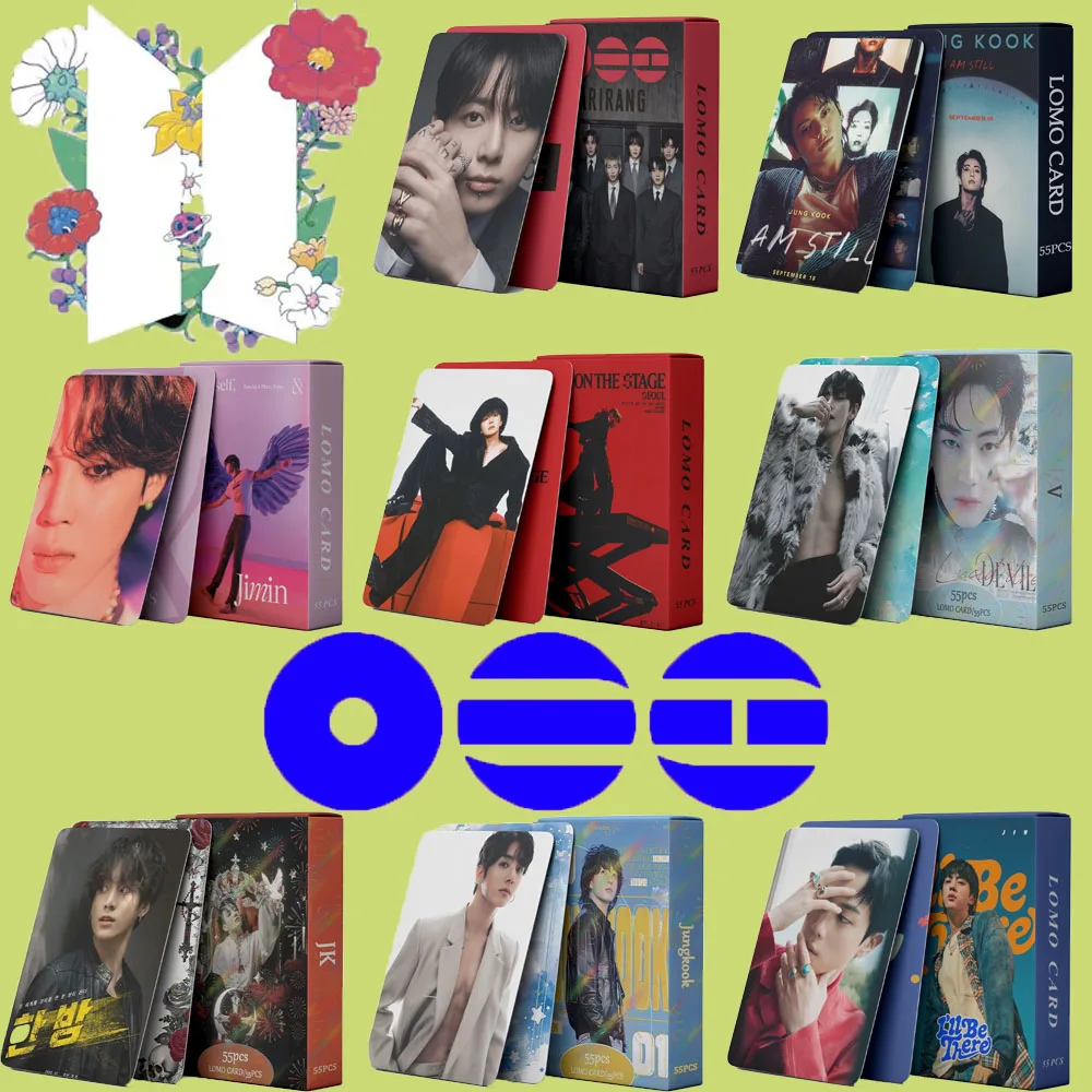 BTS Lomo Cards 55Pcs Set Laser Photocards KPOP Album Collection Merch Fan Collectible Cards Gift For Fans In Stock
