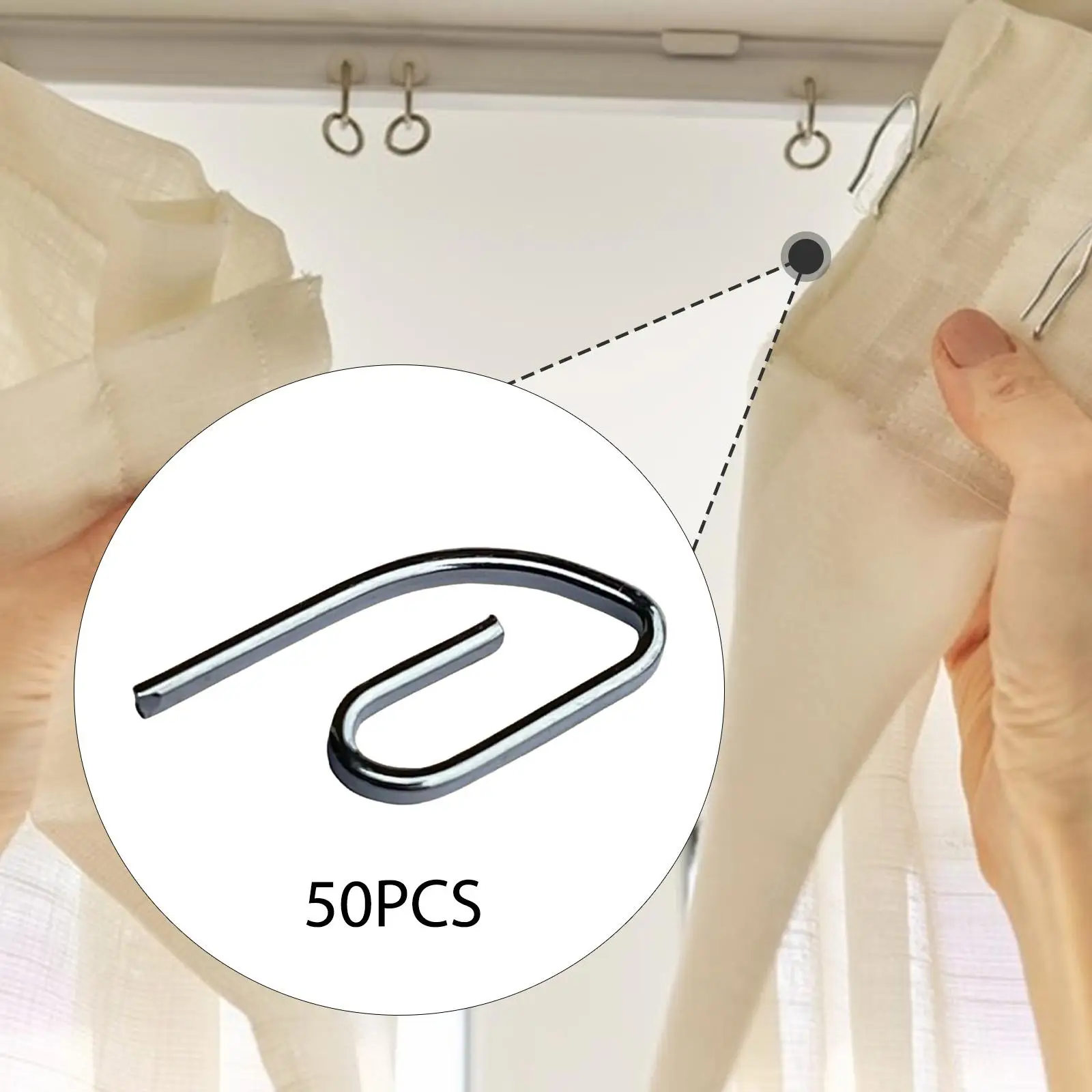 50 Pieces Curtain Hooks Practical Pin on Hooks for Drapes Offices Homemakers