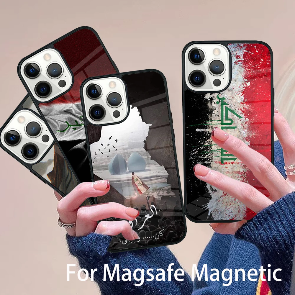

Iraqi Iraq Flag Capa Phone Case Magesafe Magnetic Wireless Charge Cover For IPhone 16 11 12 13 14 15 Pro Max Plus Mini