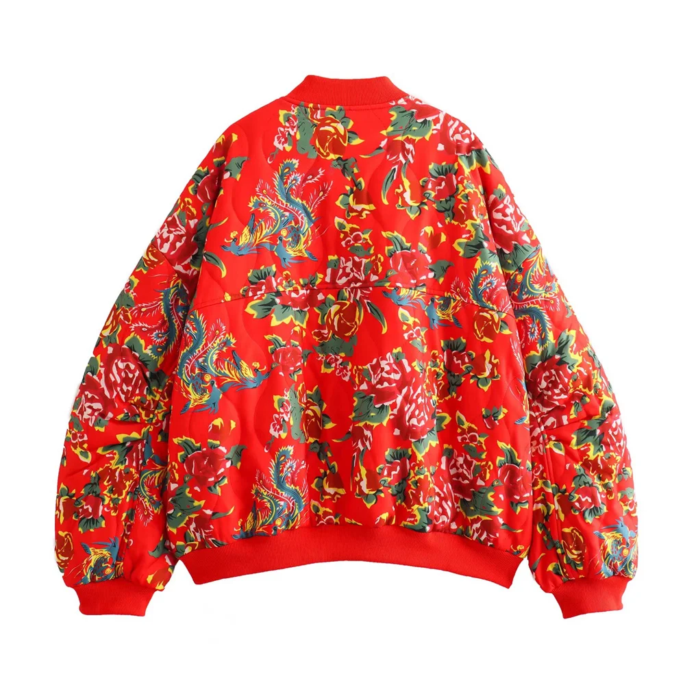 2024ZAR * Spring/Summer Hot Selling New Women's Fashion Versatile Northeast Flower Cotton Coat Printed Loose Coat