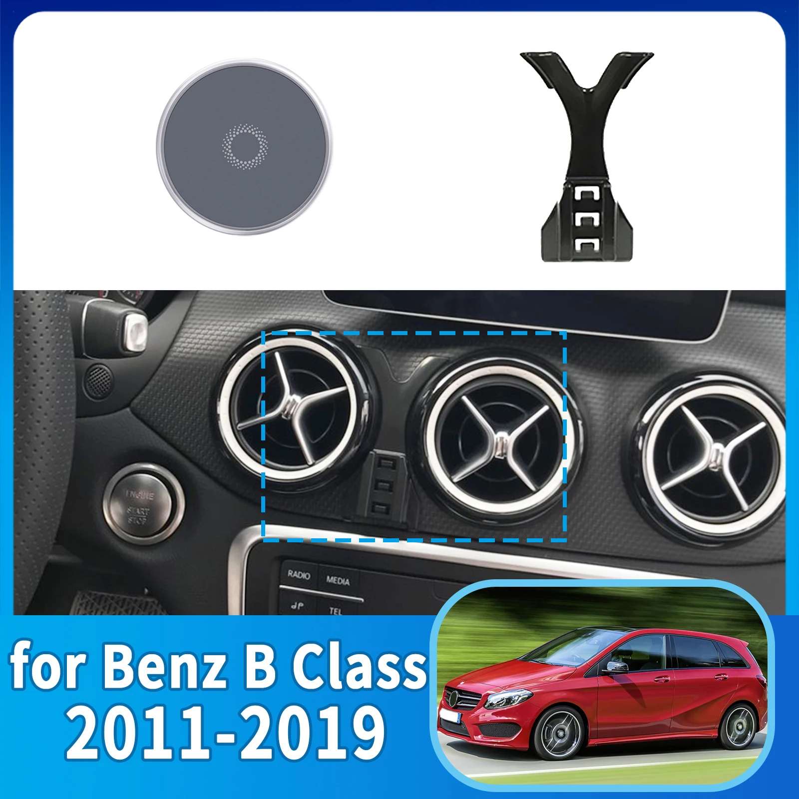 

fit for Mercedes Benz B Class W246 GLA CLA 2011-2019 Custom Fit Phone Holder Mount Dashboard Screen Base No Drill accessoires