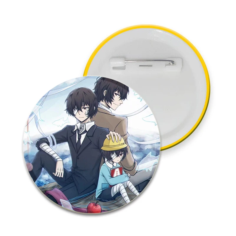 32/44/58mm Osamu Dazai Pin Handmade Brooch for Clothes Cartoon Cosplay Badge Backpack Decoration Jewelry Children's Gift