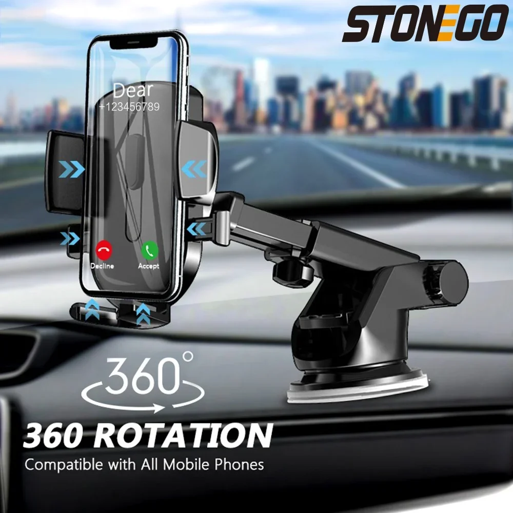 STONEGO Sucker Car Phone Holder Mobile Phone Holder Stand in Car Stonego No Magnetic GPS Mount Compatible