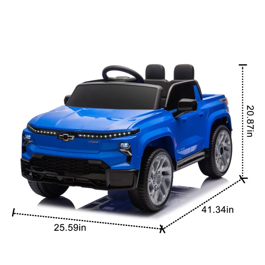 24V Ride on Car W Parents Control Licensed Chevrolet Silverado Fourwheel suspension LED Lights Bluetooth music USB MP3 Power di