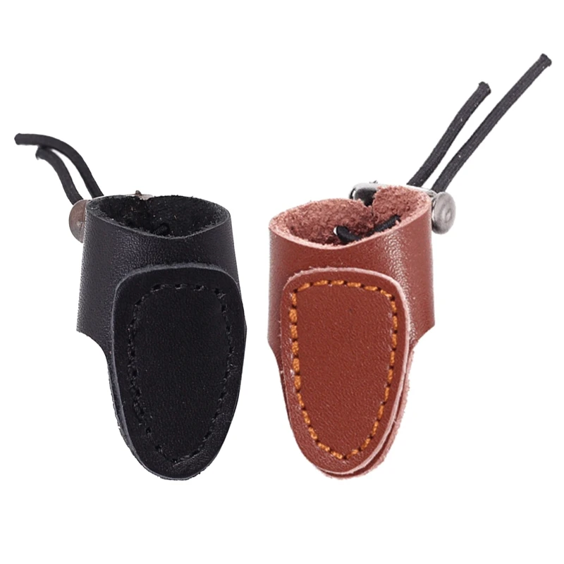 Thumb Ring Leather Finger Pull String Protector Ring for Longbow Hunting