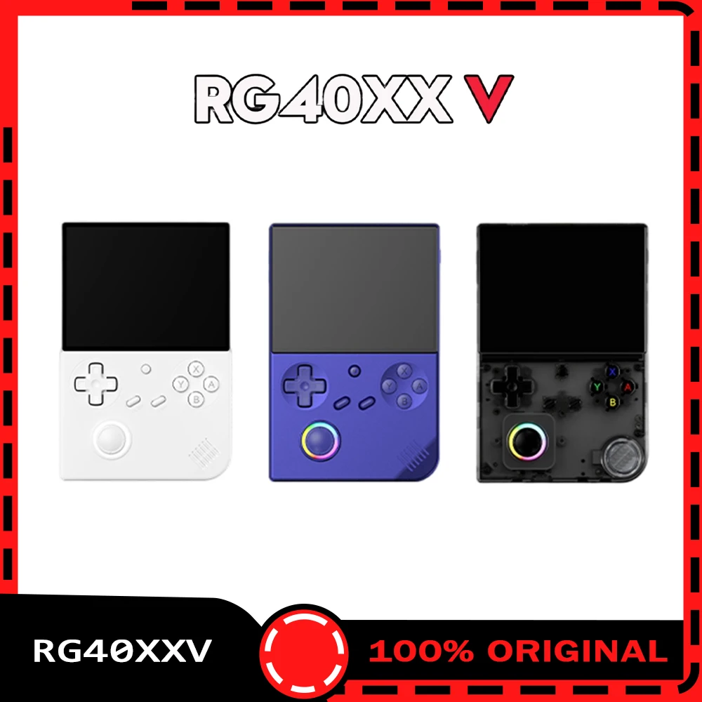 ANBERNIC RG40XXV Handheld Game Console 4'' IPS Screen Video Output Joystick RGB lighting Effect Streaming RG 40XXV E-book Player