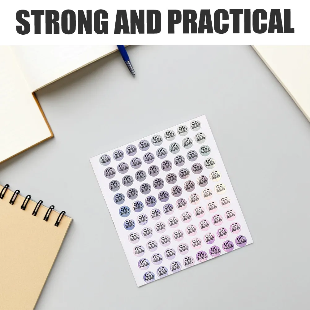 

1600Pcs Qc Passed Labels PVC Adhesive Bright Warehouse Inventory Stickers Quality Test Passed Decals Quality Test Labels