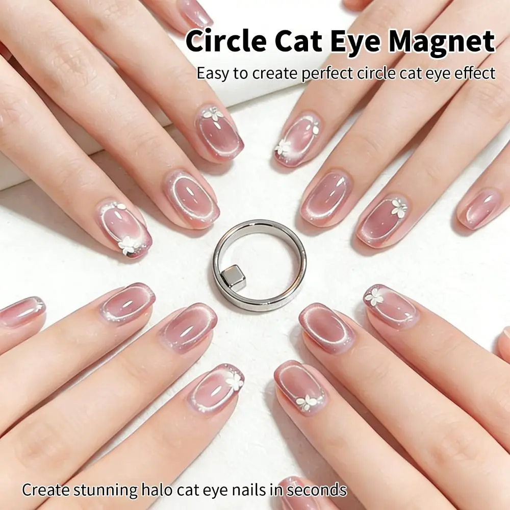 DIY Hollow Cat Eye Magnet Strong Uniform Magnetic Force Nail Magnet Manicure Tool Multifunctional Circular Nail Art Magnet Set