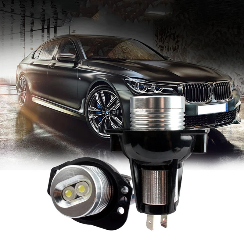 2PCS 10W LED Angel Eyes Marker Lights Bulbs Error Free White/Red/Blue for BMW E90 E91 3 Series 325i 328i 335i Car Styling