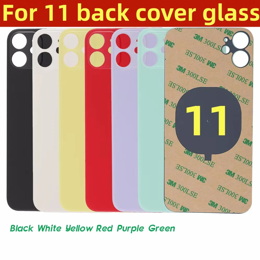 back cover For iPhone 11 Back Glass Panel Battery Cover Replacement Parts New  Same With Logo Rear Housing Big Hole Camera Glass