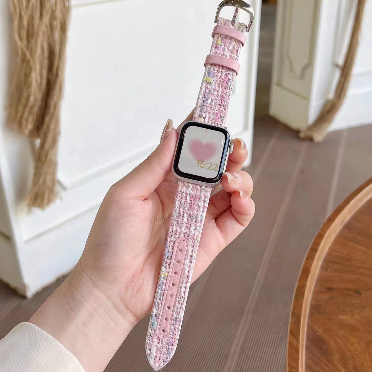 Тканый нейлоновый кожаный ремешок для Apple Watch, ремешок 38/42 мм, SE8 7 6 5 4 3 2, женский ремешок для Iwatch 41/45 40/44 мм, браслет Correa