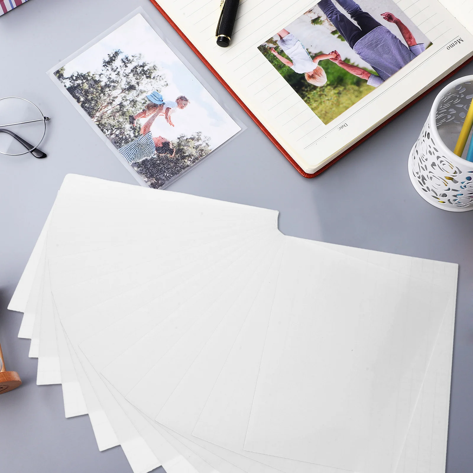 

50pcs Photo Film A5 Clear Self Adhesive Laminating Sheets Printable Sticker Seal Self Seal Laminating Film Packaging