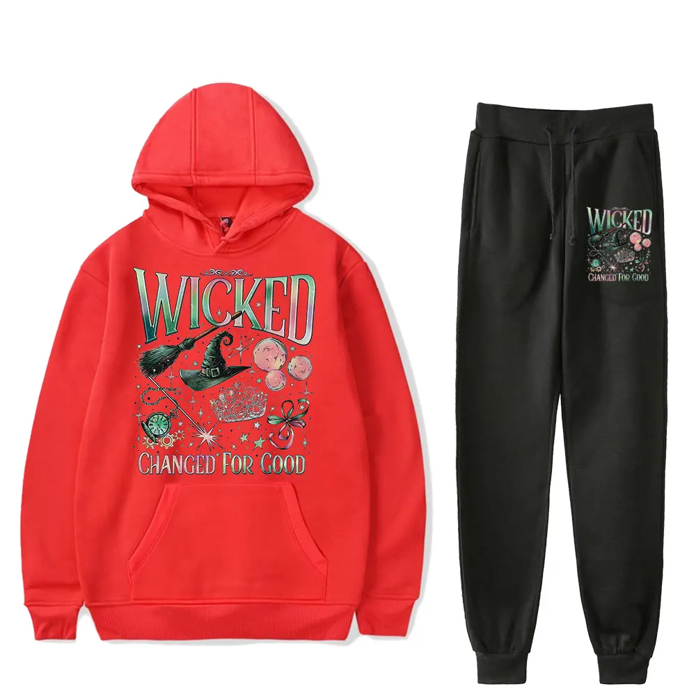 Wicked Changed For Good Vintage 90s PULLOVER moda Merch sudaderas con capucha conjunto deportivo sudaderas con capucha de dos piezas mujeres hombres ropa