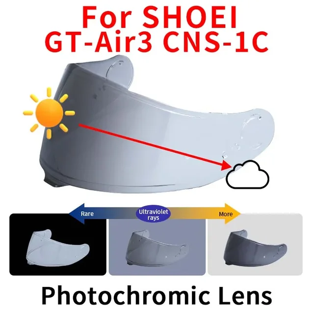 Fotochromowa osłona przeciwsłoneczna gt air 3 do kasku motocyklowego SHOEI CNS-1C CNS 1C GT-Air3 GT Air 3 Szklany wizjer Przezroczysty