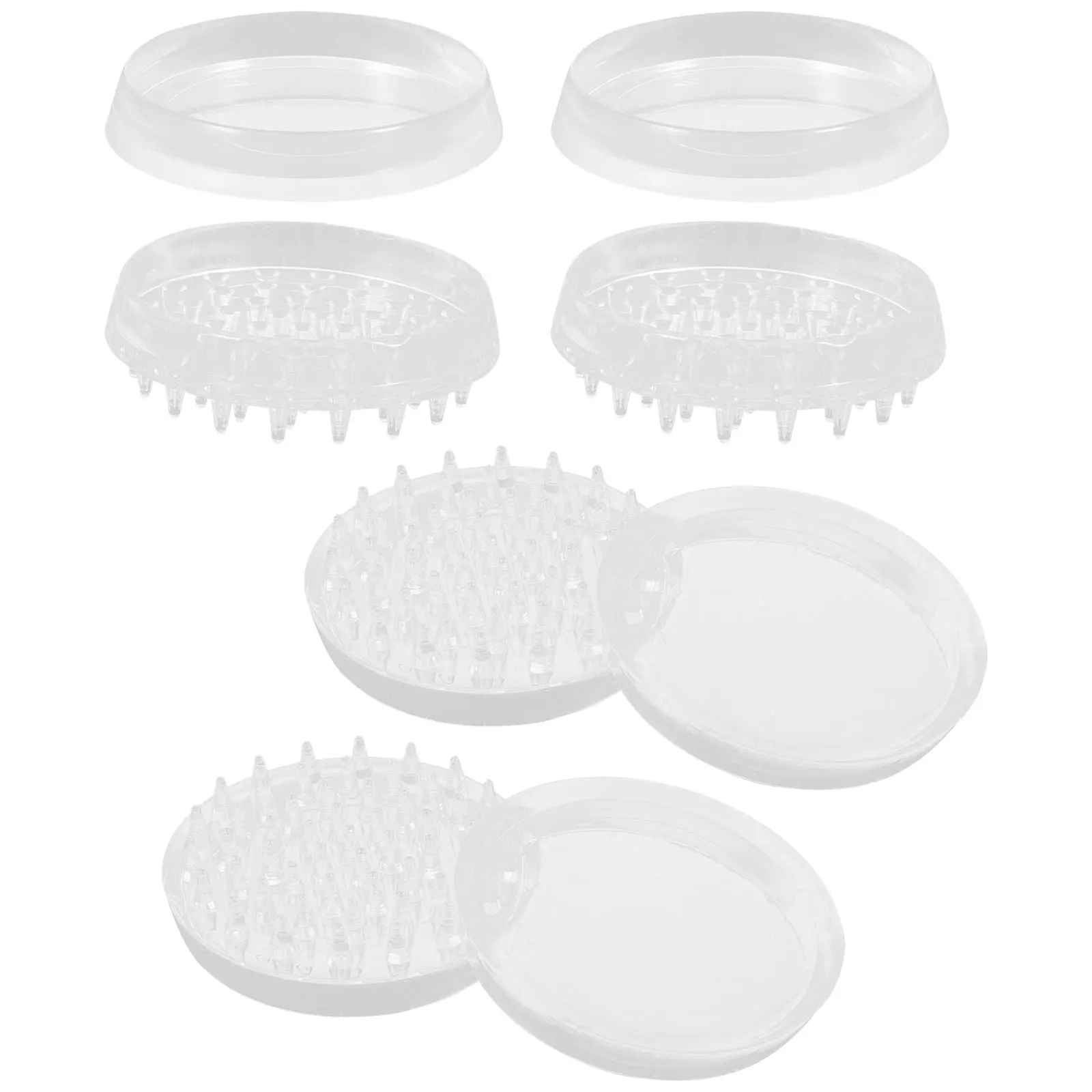 

8pcs Non-slip Chair Protectors 25mm Felt Feet Covers Metal Ring 48mm Round Toothed Smooth Caster Cups Furniture Pads Desk