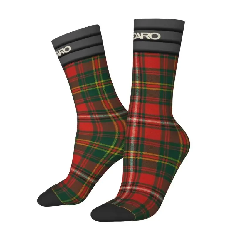 Geometric Plaid Tartan Recaros Men Women Crew Socks Unisex Cool 3D Printed Dress Socks