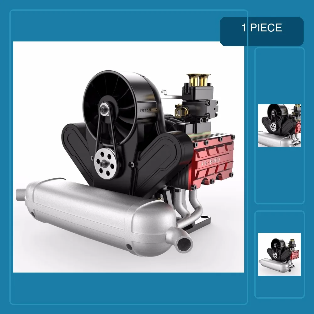 TOYAN FS-B400AC DIY 4-Stroke Horizontally Opposed 4-Cylinder Real Power Methanol Engine Model - Assembly Version