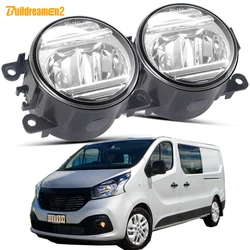 2 Pieces Car LED Fog Light Assembly For Renault Trafic 3/III X82 2014-2020 30W H11 Front Bumper Fog DRL Daytime Running Lamp