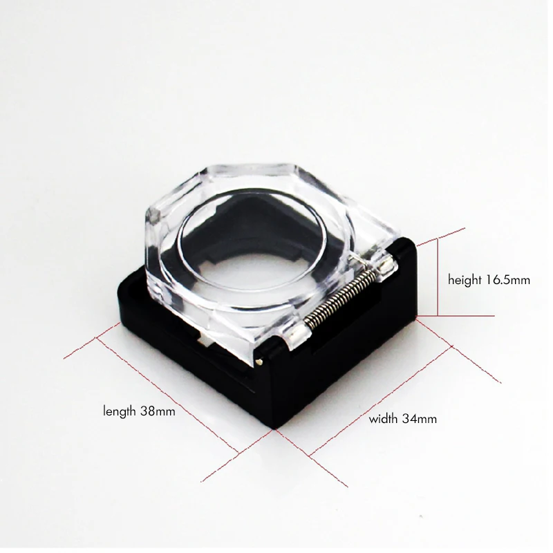 Round Button Switch Protective Cover Guard Spring Hinged Case Cover Protector, Safety, Black Clear, Hole Diameter 22 mm