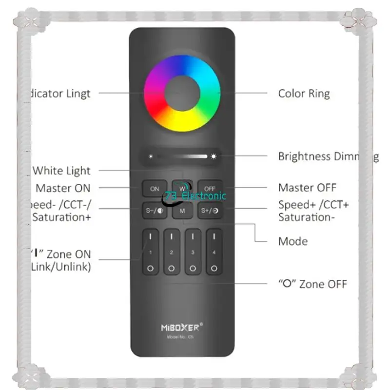 24-Hour Delivery Miboxer 2.4G RF Wireless Remote Controller Brightness Adjustable Lighting Color Temperature RGB+CCT Magnetic Mo