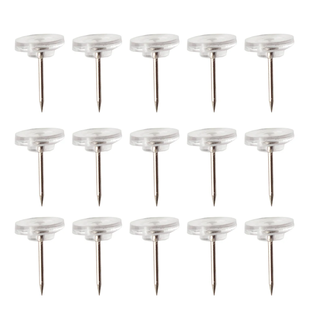 

100pcs Flat-head Nails Clear Thumbtacks Thumb Tacks for Wall Clear Thumb Tacks For Walls Cork Board Push Pins Map Markers Office