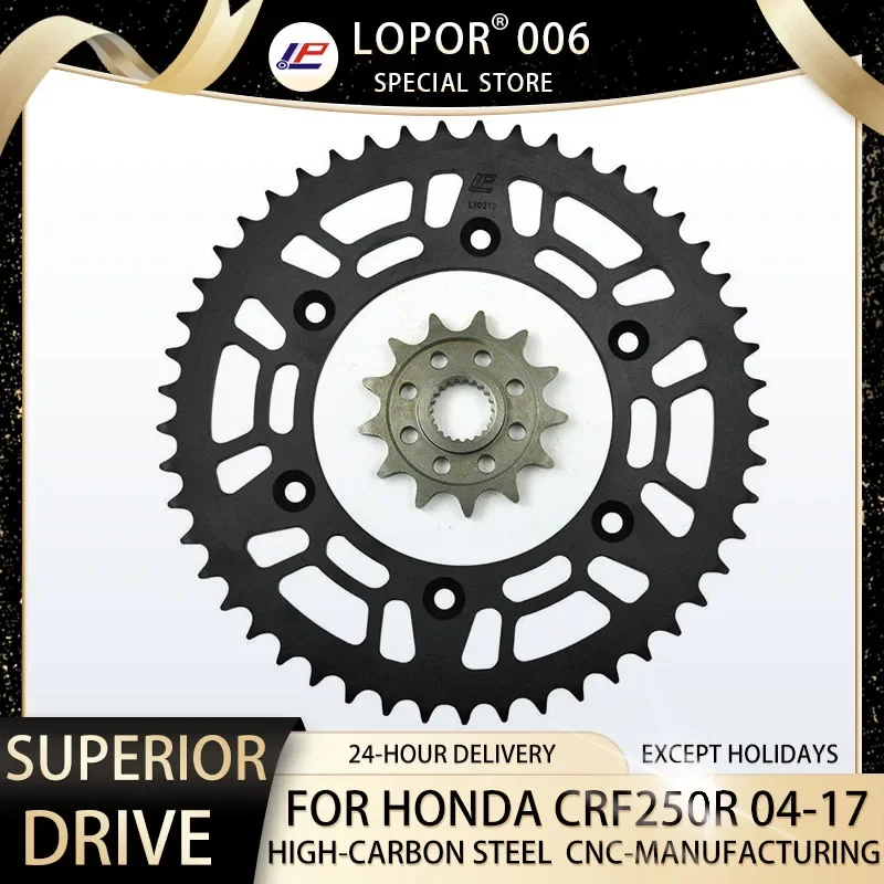 

LOPOR 520 CNC 13T/14T-49T/51T Front Rear Motorcycle Sprocket For HONDA CRF250R 2004-2017 CRF 250 R CRF250