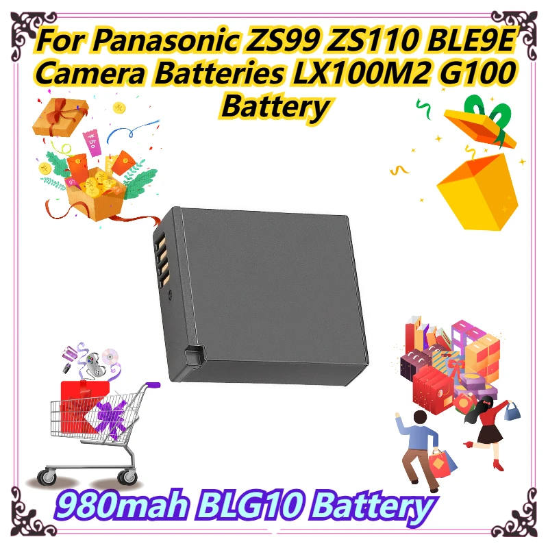 Аккумулятор BLG10 емкостью 980 мАч для Panasonic ZS99 ZS110 BLE9E, аккумулятор для камеры LX100M2 G100