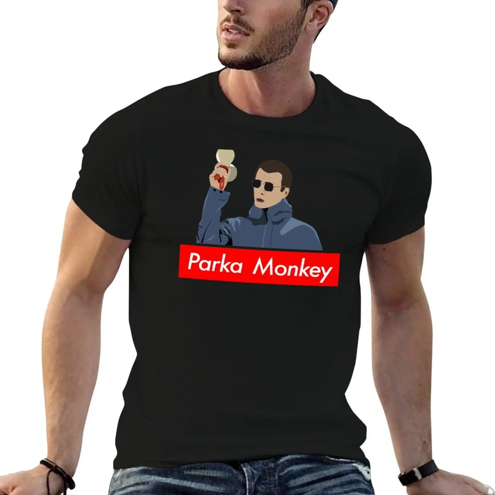 Liam Gallagher Parka Monkey Oasis Design T-Shirt man clothes fashion shirts mens funny t shirts