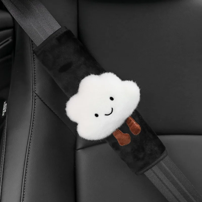 Cute Cartoon Cloud Universal Car Accessories Gear Shifter Cover Handbrake Mirror Case Plush Auto Seat Belt Interior Decoration