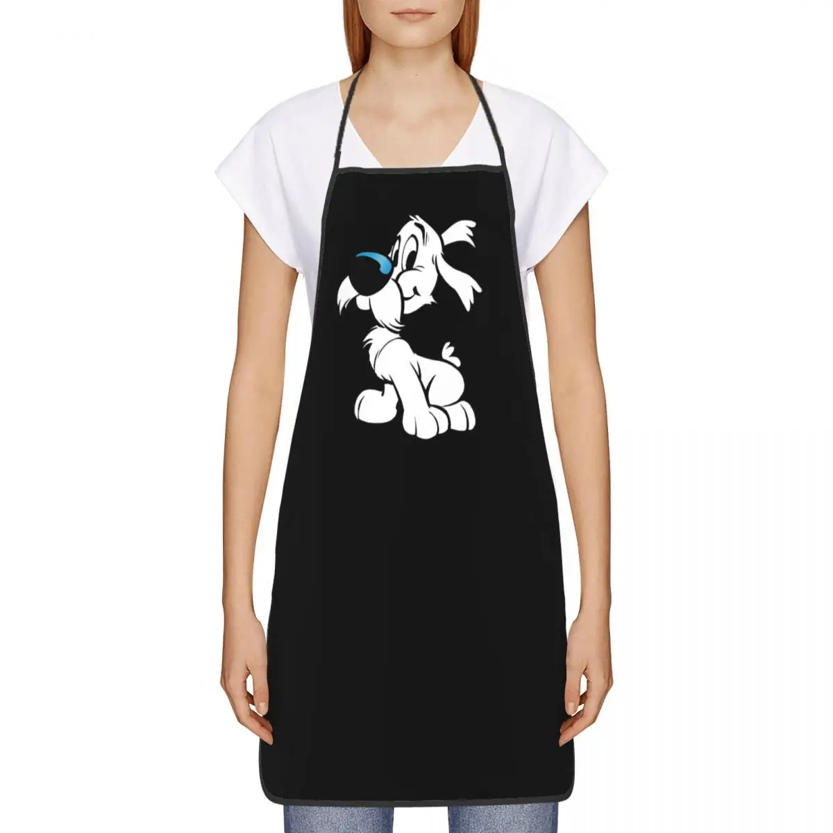 Custom Bib Asterix Dogmatix Aprons Men Women Unisex Adult Chef Kitchen Cooking Funny Cartoon Dog Idefix Tablier Cuisine Painting