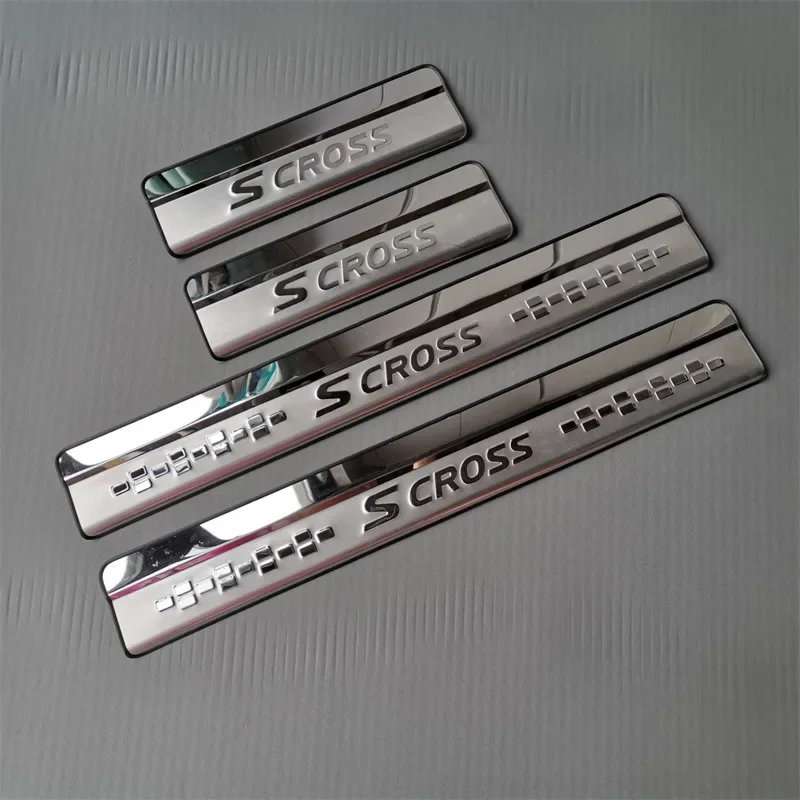 For Suzuki SX4 S-Cross S Cross 2014-2021 Stainless Steel Door Sill Scuff Plates Protector Guard Stickers Car Styling Accessories