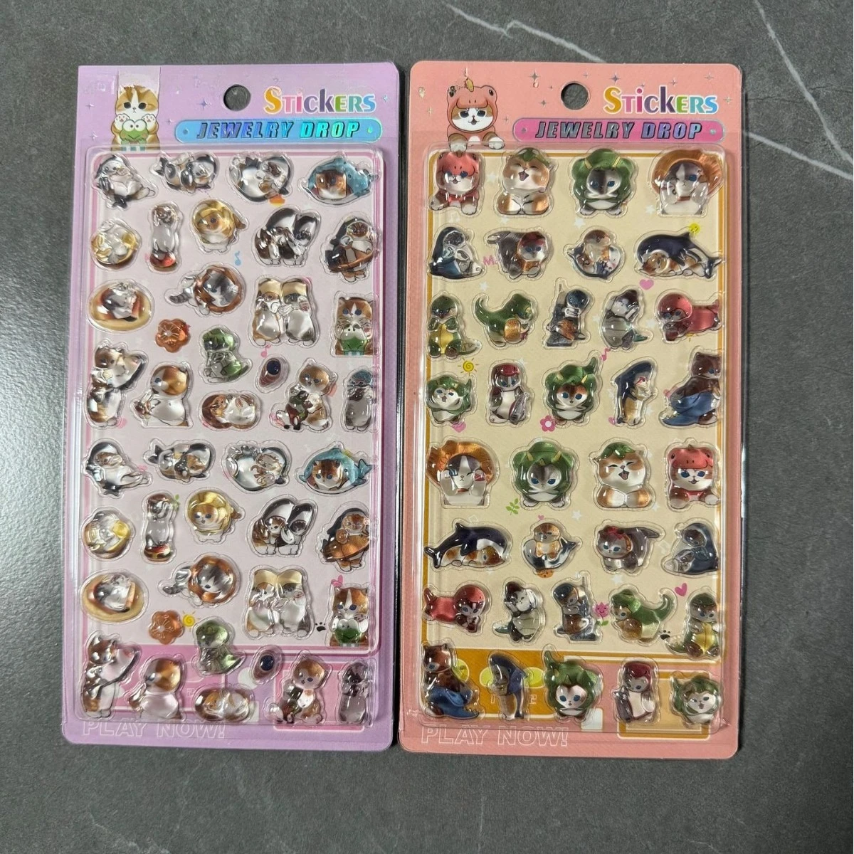 2026 New 3D Cartoon Cat Crystal Embossed Stickers Kawaii Cut