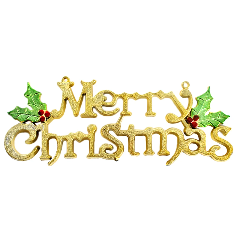 

19 Cm Christmas Decor Letter Plate Outdoor Decorations Signs for Home Ornament Golden Front