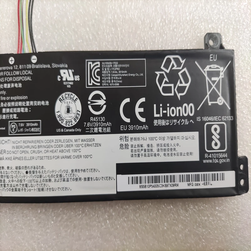 FlyZythrol – Batteria 34Wh Per Lenovo V130, V330, V530 E Compatibili – Sostituisce L17C2PB3, 7.6V 4500mAh