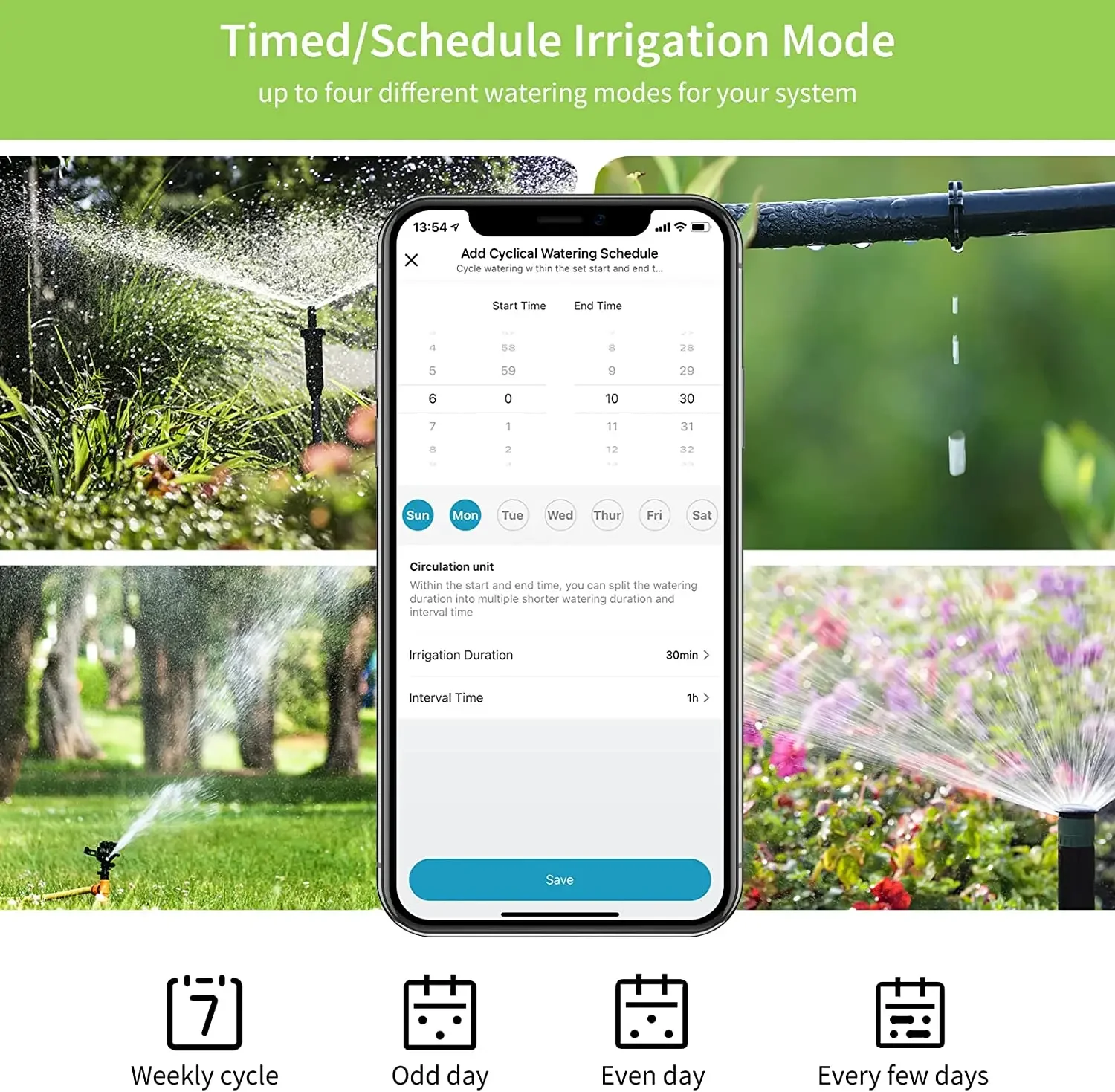 Imagem -06 - Diivoo Smart Wifi Water Timer Multi Zone Sistema de Irrigação com Controle Remoto sem Fio para Jardim com Hub Atraso de Chuva e Rega Manual