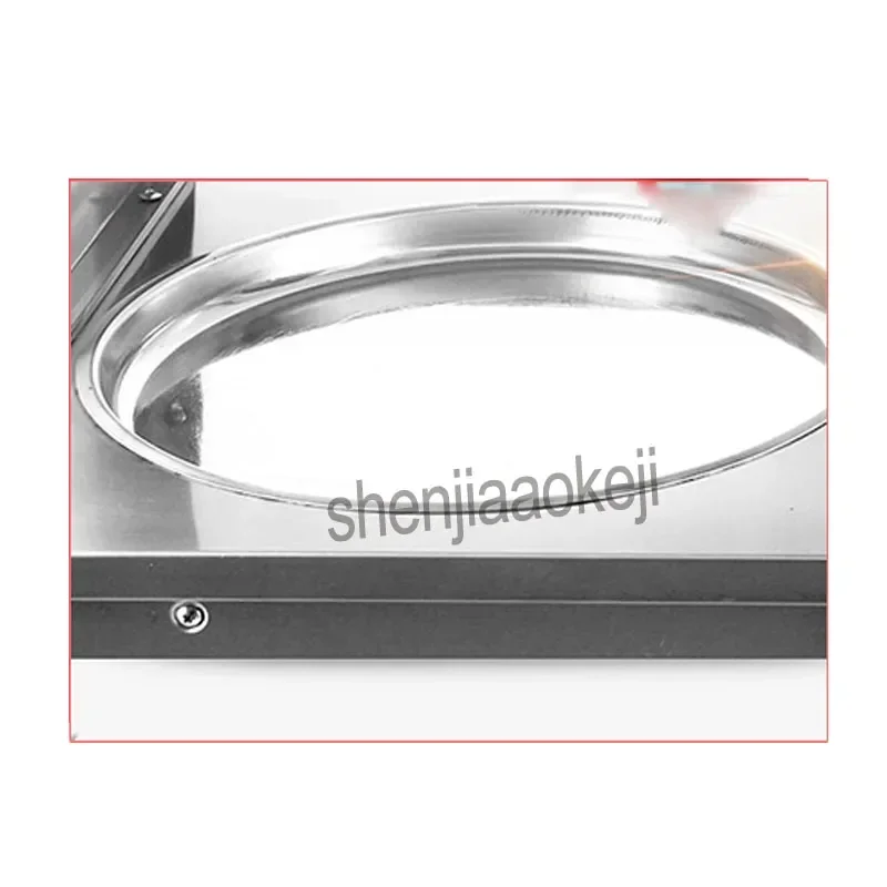 220 فولت الكهربائية واحدة مقلاة مستديرة آلة الزبادي المقلي آلة لف الثلج المقلية سطح المكتب التجاري آلة الآيس كريم المقلي 220 فولت 740 واط