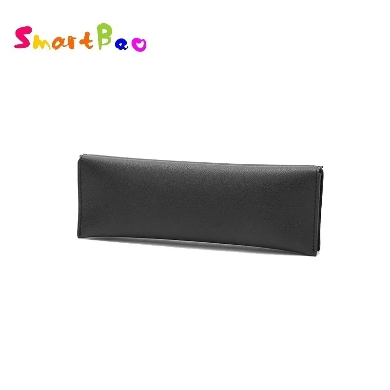 Fashion Pencil Case Bag for Gril and Boys Portable Hasp Cosmetic Bag PU Leather Makeup Pouch Office Stationery Organizer 20cm