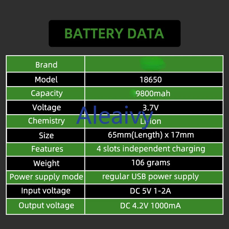 

High Capacity 9800mAh 18650 Lithium Battery 3.7V Fast Charging, Long Lasting Rechargeable Battery for Powerful Flashlight