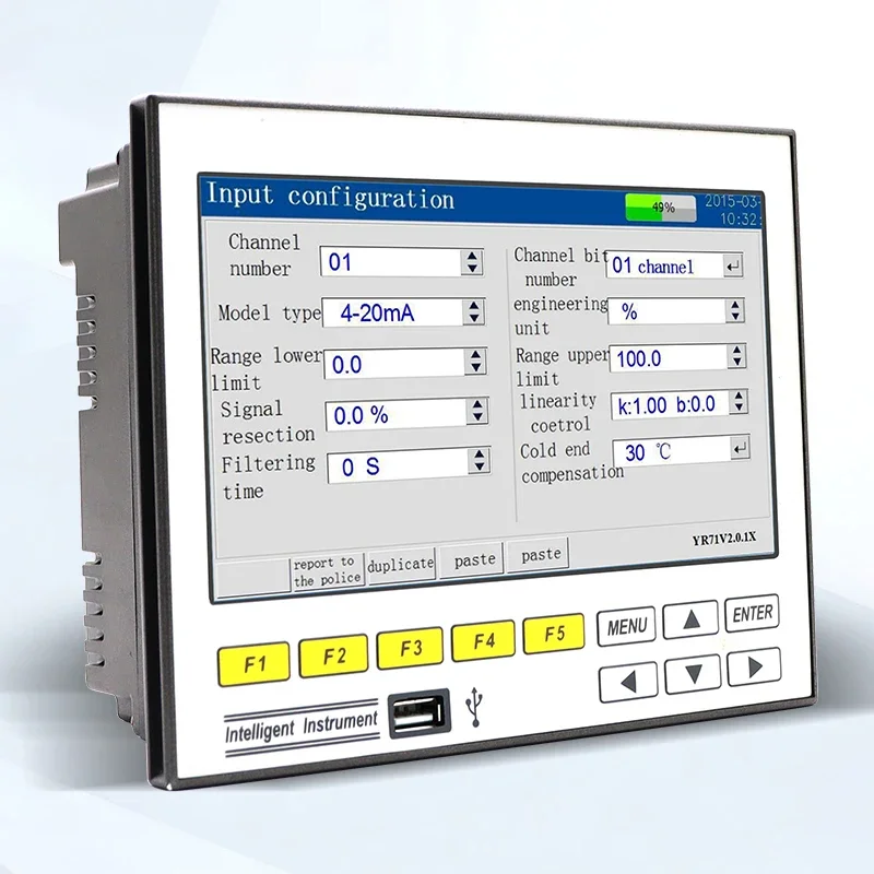 2026 71R Data Logger Paperless Recorder 16 Channel Universal Input  4-20mA ±0 2% FS Accuracy USB RS485 Communication